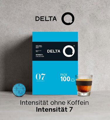 Кавові капсули Delta Q DeQafeinatus, мелена кава без кофеїну, інтенсивність 8, для кавомашин Delta Q, 100 капсул — Еспресо з горіховими та фруктовими нотками