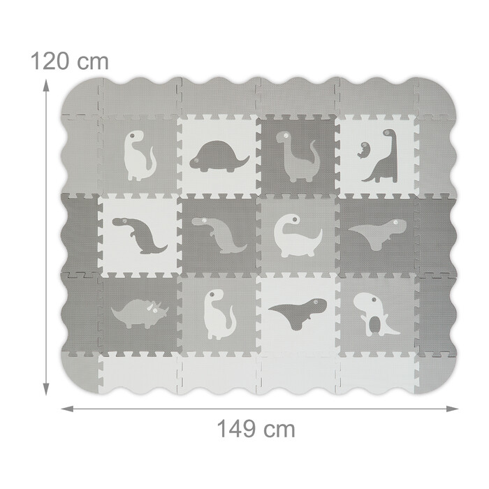 Relaxdays Dinosaur Puzzle Mat with Border