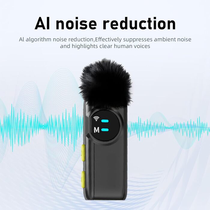 USB-C Беспроводной петличный микрофон 2-в-1 для iPhone, с шумоподавлением KI, мини-микрофон для видеоблогинга, видео, подкастов, интервью, TikTok, YouTube - Черный (2 TX + 1 RX) A5-Basic Black (2 в 1)