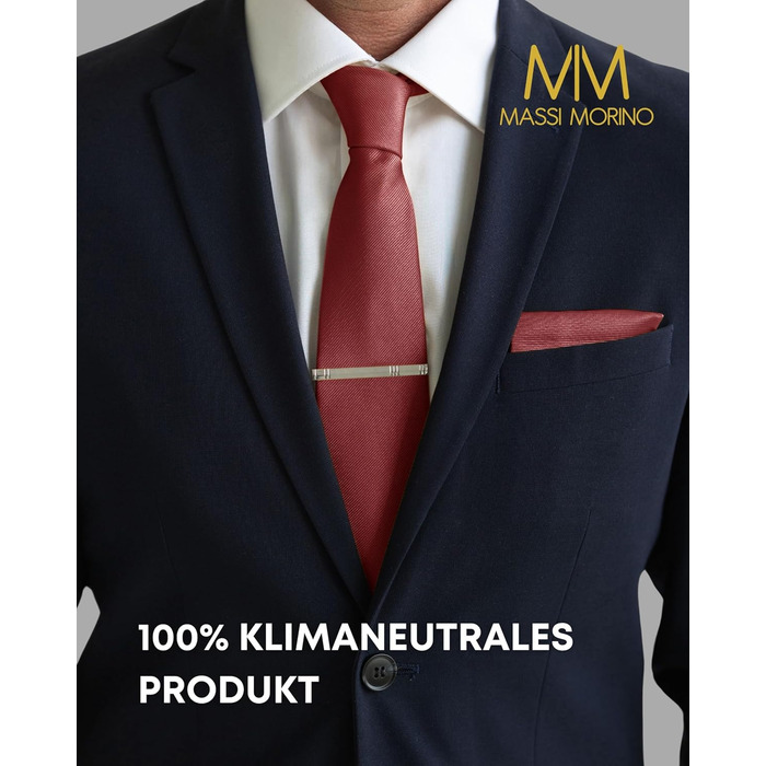 Массі Моріно: Комплект краватки з нагрудною хустиною для чоловіків. Включає краваттяну голку, запонки та подарункову коробку. Ідеальний вибір на весілля. Винотний колір, універсальний розмір.