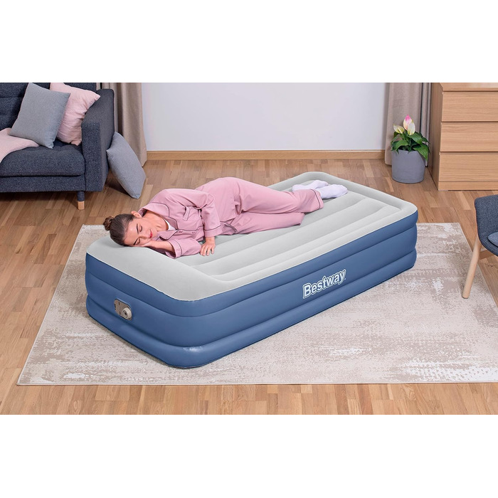 Надувний матрац Bestway TriTech Vento XL з електронасосом 191x97x46 см, синій