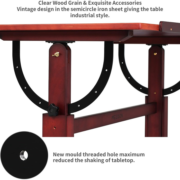 MEEDEN Adjustable Height Art Drawing Table - 90x60cm Painting Table for Artists, Studio Desk for Art, Writing, Reading