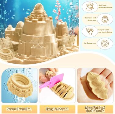 UPDOKIT Magic Sand for Kids, Kinetic Sand with 1 KG of Sand, Construction Vehicle and Accessories for Boys and Girls Ages 3, 4, 5, 6, 7+ Years Old