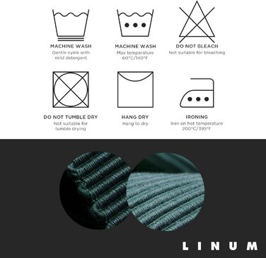 Комплект з 4 сервірувальних серветок LINUM Uni 35x46 см, 100% рифлена бавовна, зносостійкі, коричневі