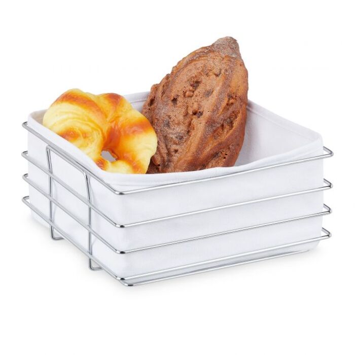 Relaxdays Bread Box Metal with Fabric Insert