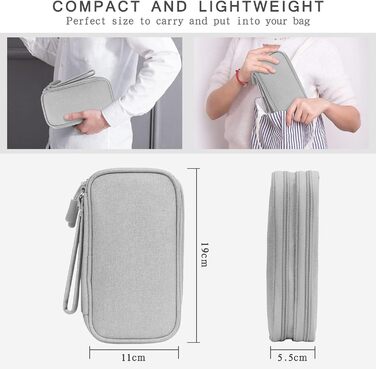 Органайзер для кабелів Skycase: сумка-чохол для аксесуарів, USB, Powerbank, SD-картки, сірий