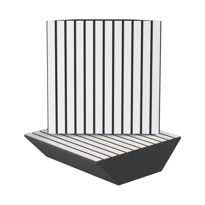 Набір акустичних кутових бас-пасток SLATO (4 шт), 50x50x10 см, білі — панелі для звукоізоляції, поглинання та дифузії звуку в студії звукозапису