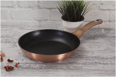 Сковорода традиційна Berlinger Haus Metallic Line Rose Gold, 26 см, мармурове покриття
