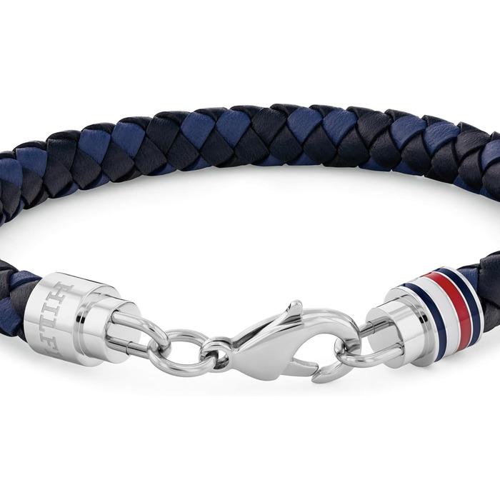 Браслет шкіряний чоловічий Tommy Hilfiger з нержавіючої сталі (синьо-чорний)