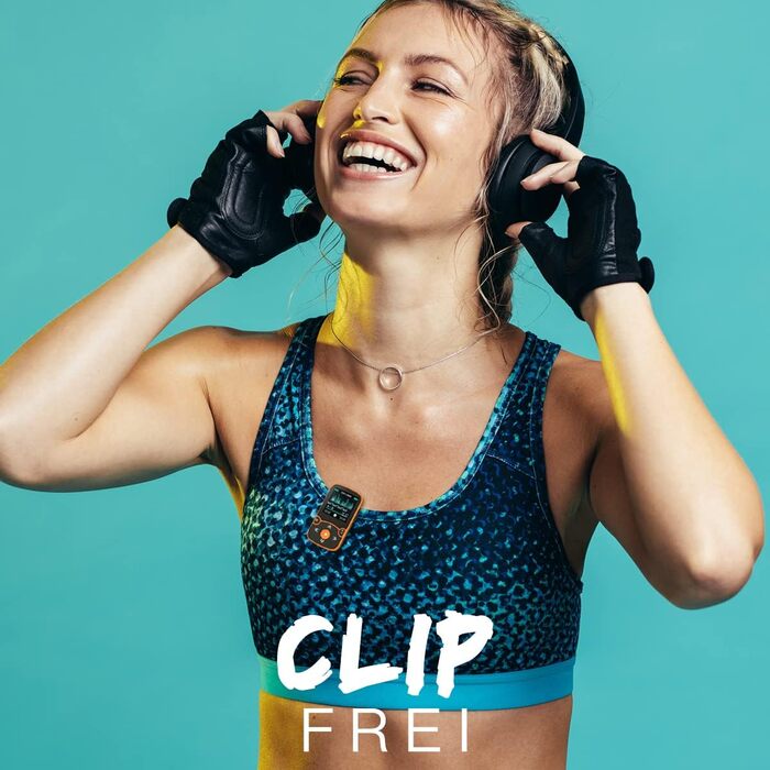 MP3 плеєр AGPTEK Bluetooth 5.0 32GB Orange - кліпса, TFT екран, підтримка TF карти до 128GB