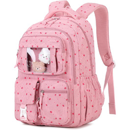 Дитячий рюкзак для дівчаток - шкільні сумки для учнів середньої школи - рюкзак для початкової школи (Рожева Полуниця)