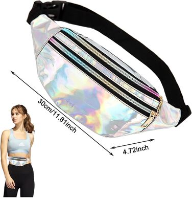 Металева поясна сумка AYNKH з трьома відділеннями, водонепроникна фанні-пак для відпочинку, спорту та подорожей (Unisex)