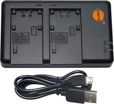 Подвійний зарядний пристрій DSTE NP-FH50 USB для Sony NP-FP50, NP-FH100, NP-FV50, NP-FV/FP/FH акумуляторів, Micro-USB