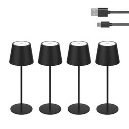 Світлодіодний настільний світильник LUXULA з димером, акумулятором та сенсорним керуванням - 2 шт (4 лампи). 3 кольори світла CCT, бездротовий, для приміщень та вулиці, IP44, USB зарядка, для кемпінгу.