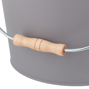 Relaxdays Gray Ash Bucket with Lid 12l