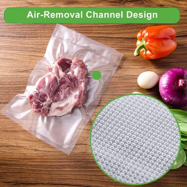 Vacuum Bags for Food 20CM x 30CM, 200 Bags Professional Food Vacuum Bags for All Vacuum Sealers & Food Vacuum Machines, BPA-Free, Sous Vide Freezer Bags
