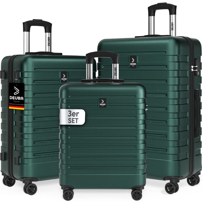 Набір дорожніх валіз Deuba TRAVEL з жорстким корпусом, 3 предмети, темно-зелений