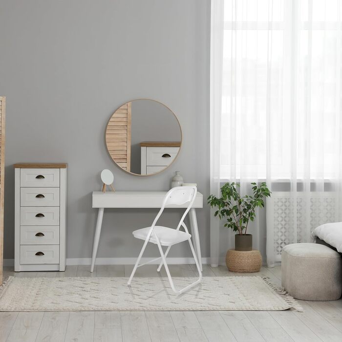 Складний офісний стілець hjh OFFICE 803002 TUDELA, білий, м'який, PVC, до 130 кг