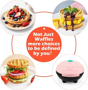 Вафельниця Mini Belgische 10см, 220V, 350W, Рожева | Вафельниця для приготування бельгійських вафель