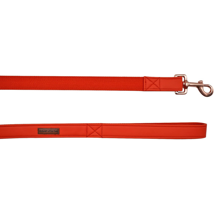 Ошатний нашийник та поводок для собак з шкіри - міцний нашийник для осені, регульований для маленьких собак, набір (1 шт.), помаранчевий