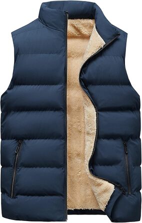 Чоловіча флісова жилетка з підкладкою, утеплена, тепла, з ізольованим утеплювачем, зимова жилетка-грілка для чоловіків, Softshell, для активного відпочинку, хайкінгу, терможилетка з блискавкою (XL, Синій)