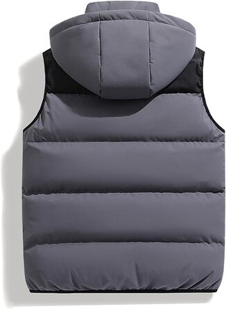 Чоловіча пухова жилетка з капюшоном, тепла безрукавка для зими, туризму та повсякденного носіння (4XL, сіра)
