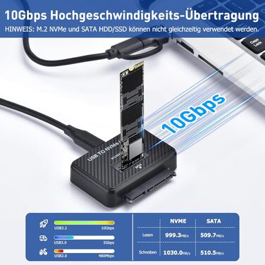 Док-станція M.2 NVMe та SATA для SSD/HDD 2.5