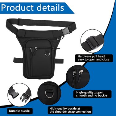 Водонепроникна нагрудна/стегнова сумка на ногу для мотоциклістів, чоловіків та жінок. Багато кишень, для кемпінгу, піших прогулянок, велоспорту та бігу.