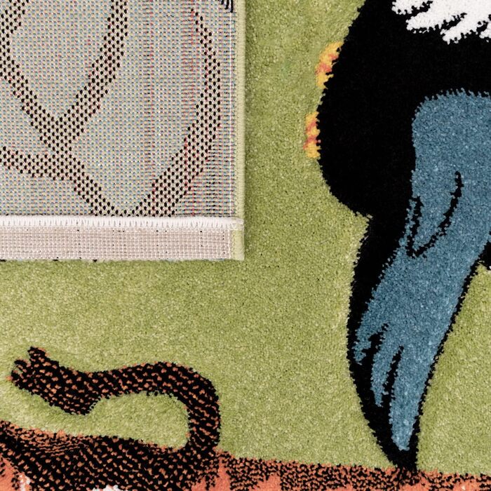 Дитячий килим TT Home Джунглі Зоо Тварини Жираф Змія Лев Мавпа Зелений 140x200 см