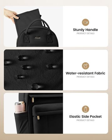 Рюкзак-переноска LOVEVOOK для мами та тата: рюкзак-сумка для догляду за дитиною з пеленальною підкладкою та ременями для дитячої коляски, чорний M