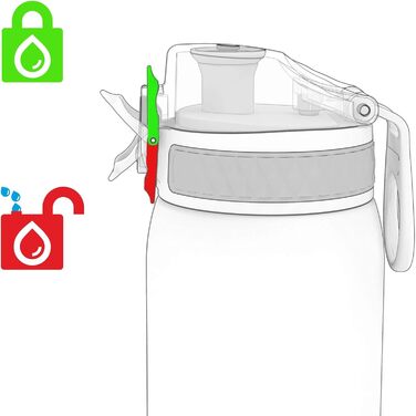 Ion8 Stainless Steel Water Bottle, 600 ml, Leak-Proof, One-Handed Opening, Secure Locking Mechanism, Dishwasher Safe, Flip-Top Lid, Carrying Handle, Easy to Clean, Durable & Scratch-Resistant