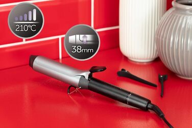 Плойка для волосся Remington Pro Big Curl CI5538: великі локони, 38 мм, захист, кераміка, турмалін, дисплей 210°C, чорна