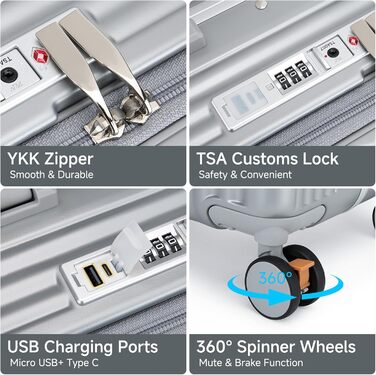 Чемодан-валіза Sea Choice 2 в 1 (55/78 см) з TSA замком та тримачем для напоїв, зелений