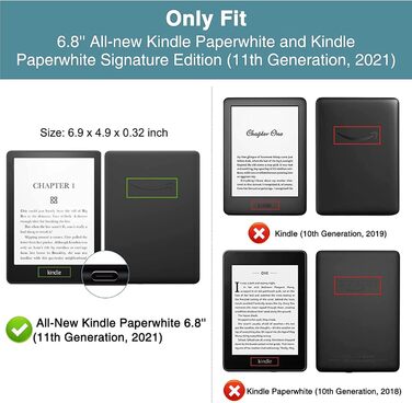 Чохол MOKASE для Kindle Paperwhite 11 (2021) 6.8' з функцією авто-сон/пробудження, з синтетичної шкіри