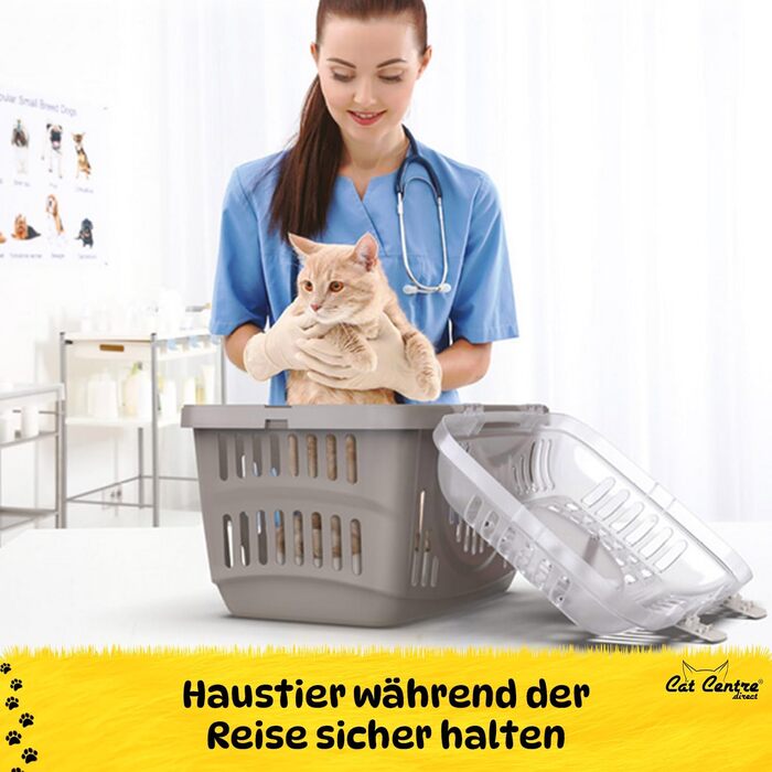 Транспортний бокс для котів Open Top, блакитний, 49 x 34 x 32 см