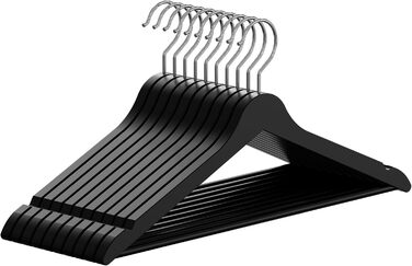 Плечики для одягу OGIVO з дерева, набір 10 шт. – обертовий гачок 360°, витончені вирізи на плечах, натуральне дерево (бук, береза, сосна, верба)