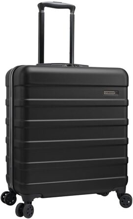 Чемодан ручної поклажі Cabin Max Anode 56x45x25cm - Легкий, з жорстким корпусом, 4 колеса, кодовий замок, чорний (56L)