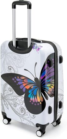 Набір валіз BEIBYE Butterfly 2060 з TSA-замком, 4 штуки: міцні жорсткі валізи на колесах, ручна поклажа та б'юті-кейс (XL-75 см)