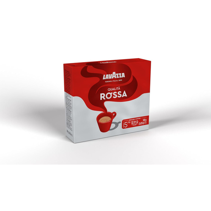Мелена кава Lavazza Qualità Rossa Classico, для гейзерної кав'ярки та фільтр-кави, інтенсивність 7/10, темне обсмажування, 10 упаковок по 250 г