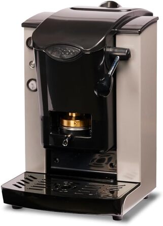 FABER COFFEE MACHINES | Slot Plast Model | POD Coffee Machine 44 mm | Adjustable Brass Pad Press (GRAY/BLACK)