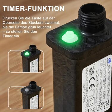 LED гірлянда WISD 13м, 200 LED, рожево-біла. Диммування, 12 режимів, таймер, EU штекер. Декоративне освітлення для дому, балкону, саду.