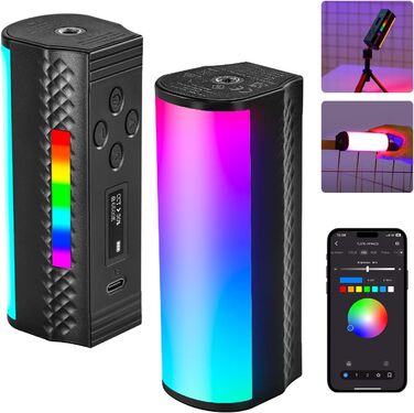 NEEWER LED відеосвітло з магнітним тримачем та штативом, RGB, 2500-8500K, 2500mAh, TL96RGB/TL97C (2 шт.)