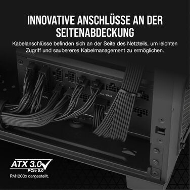 Блок живлення Corsair RM1000x Shift 1000W, ATX 3.1, PCIe 5.1, 80 Plus Gold, повністю модульний, чорний