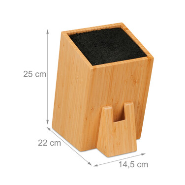 Relaxdays Unfilled Bamboo Knife Block