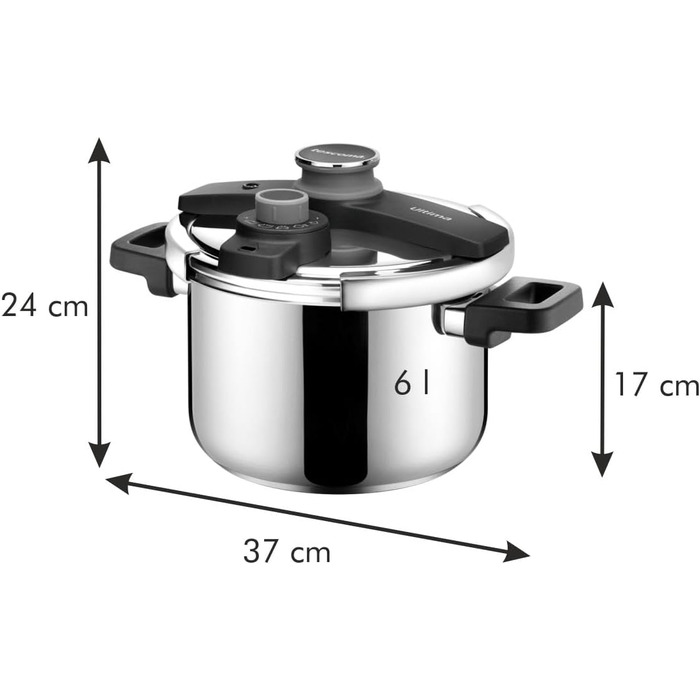 Каструля-скороварка Tescoma ULTIMA 6 л, індукція, з датчиком тиску, срібна