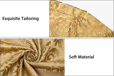 Краватка DiBanGu для чоловіків, шовкова краватка з нагрудною хустинкою, комплект для весілля, нагрудні хустинки, формальний стиль, універсальний розмір (3XL), колір шампань/золото