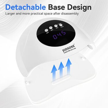 JODSONE 320W UV LED лампа для нігтів з авто-сенсором, 72 світлодіодів (червоне світло) та 4 таймерами (10/30/60/99с) – професійний нігтьовий сушар для пальців/ступнів, сумісний з гелями, гель-лаком, шелаком.