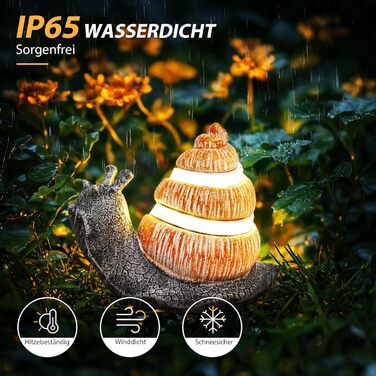FLOWood Solar Garden Figurines, Snail's Pace Garden Decor for Outdoors with LED Strips, Home Balcony Decoration, Cute Figurines, Kawaii Gifts for Women/Mom, Room Decor for Terrace