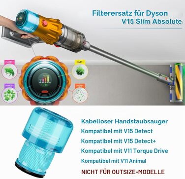 Фільтр HEPA для пилососа Dyson V11/V15 (2 шт.) - Оригінал, миючий, DY-970013-02