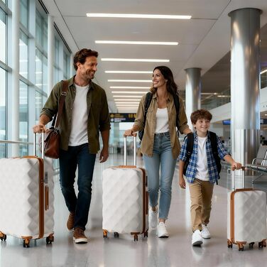 Чемодан British Traveller Groß 74.5 см, 91 л: Легкий валіза з ABS+PC, TSA-замок, 4 колеса, Кремовий